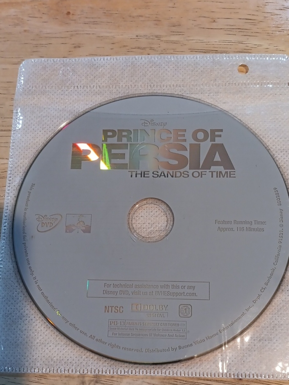 Prince of Persia The Sands of Time DVD *NO CASE*